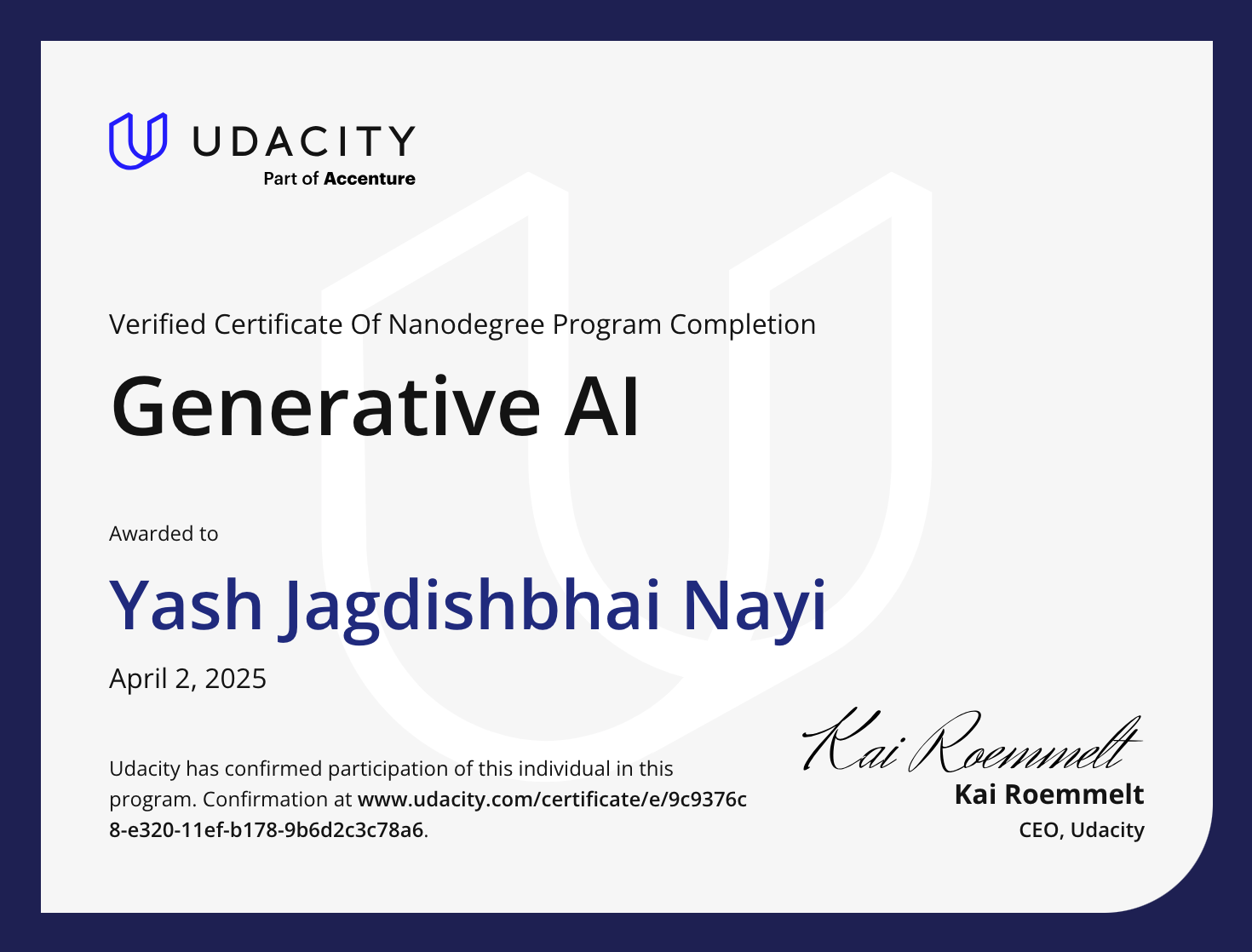 Certificate – Building LLM Applications With Prompt Engineering